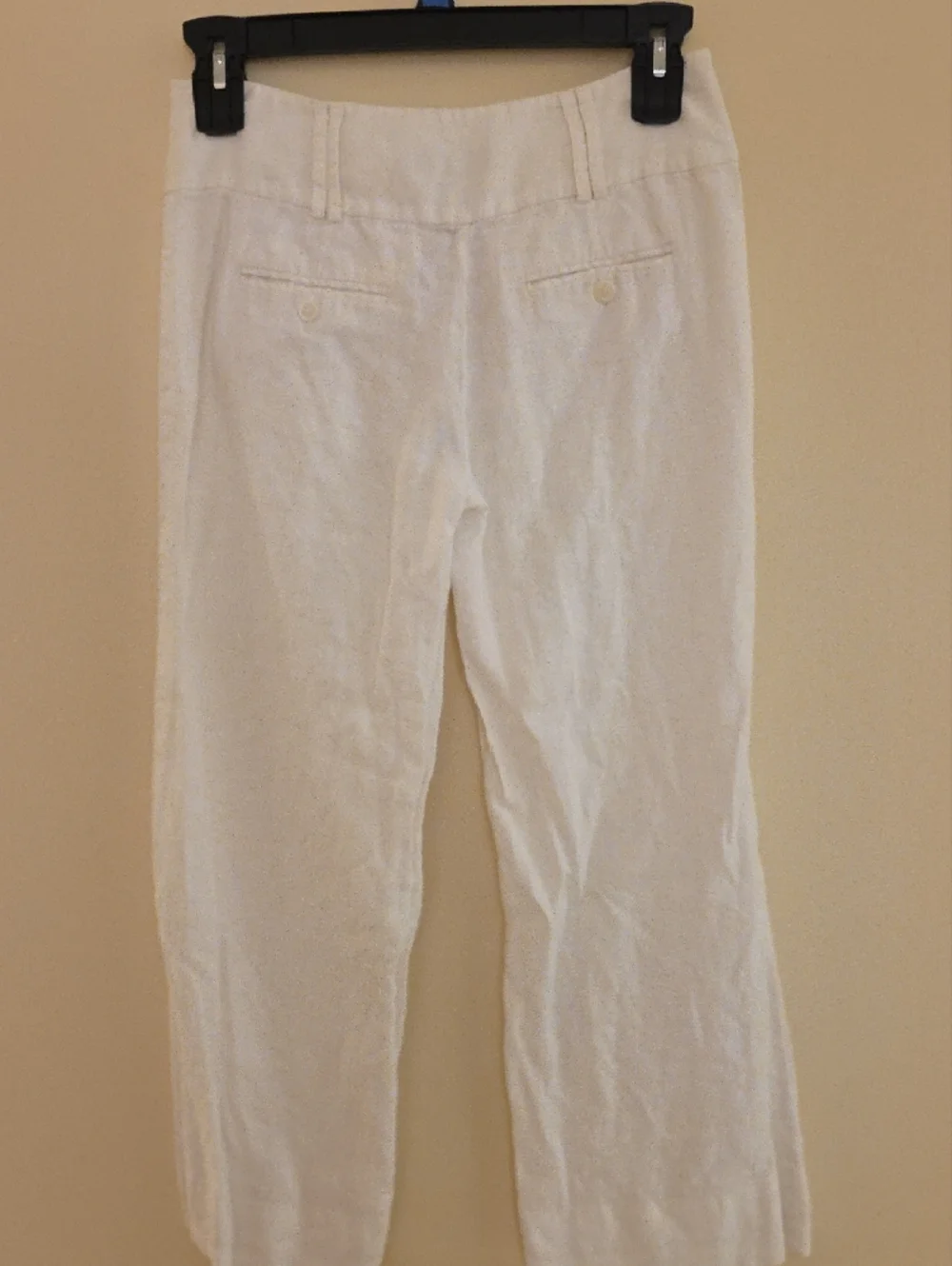 Women’s White Linen Blend Wide-Leg Pants - Picture 3 of 5
